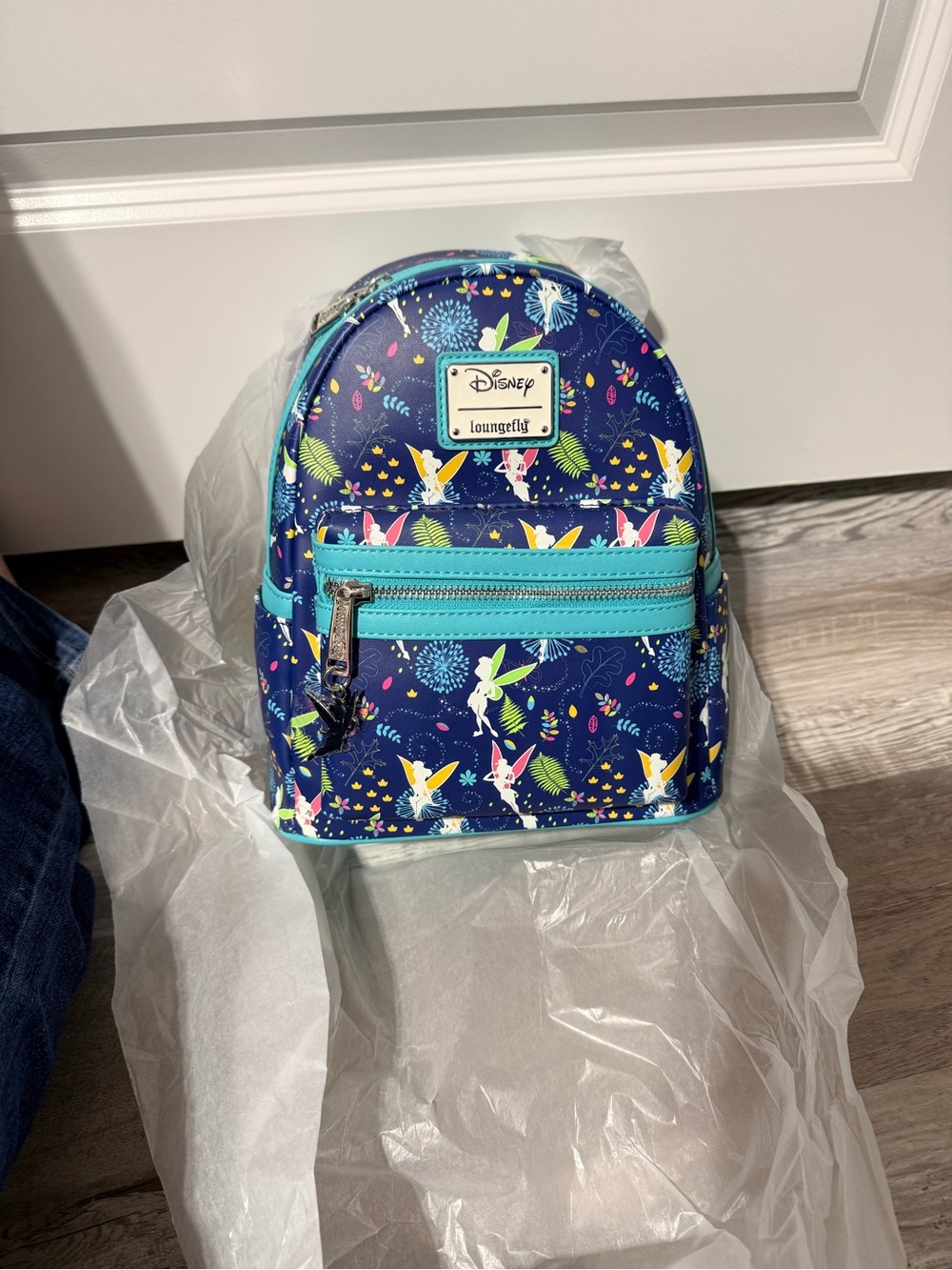 Loungefly Navy and Turquoise Tinker Bell Mini Backpack